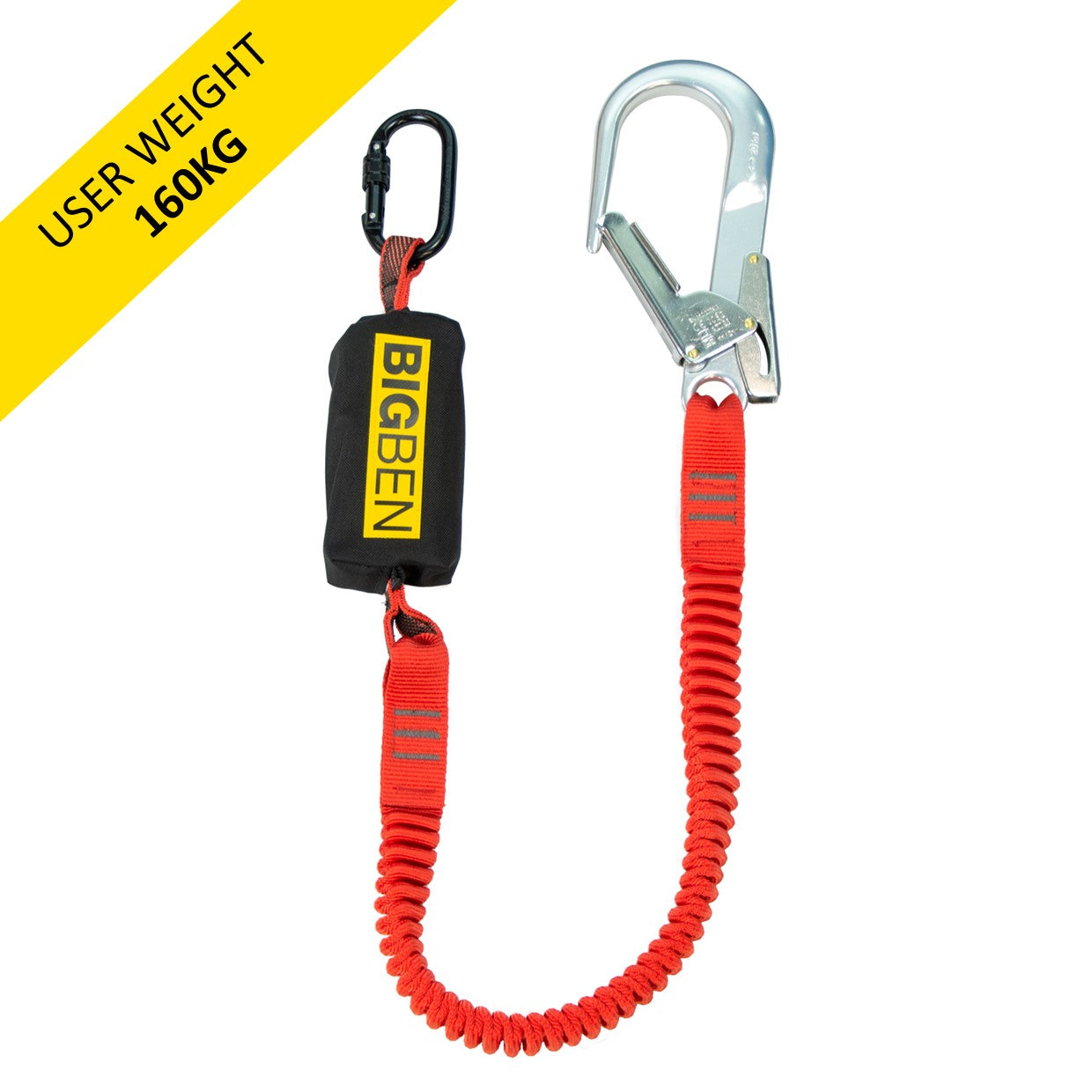 BIGBEN® BIGGUY Elasticated Fall Arrest Lanyard with Alloy Scaffold Hook