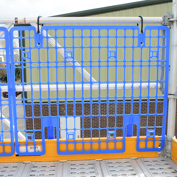 Blue plastic brick guard