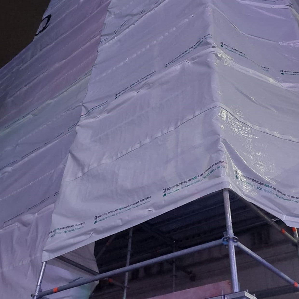 Roll of BIGBEN® Superclad® ECO Flame Retardant Scaffold Sheeting