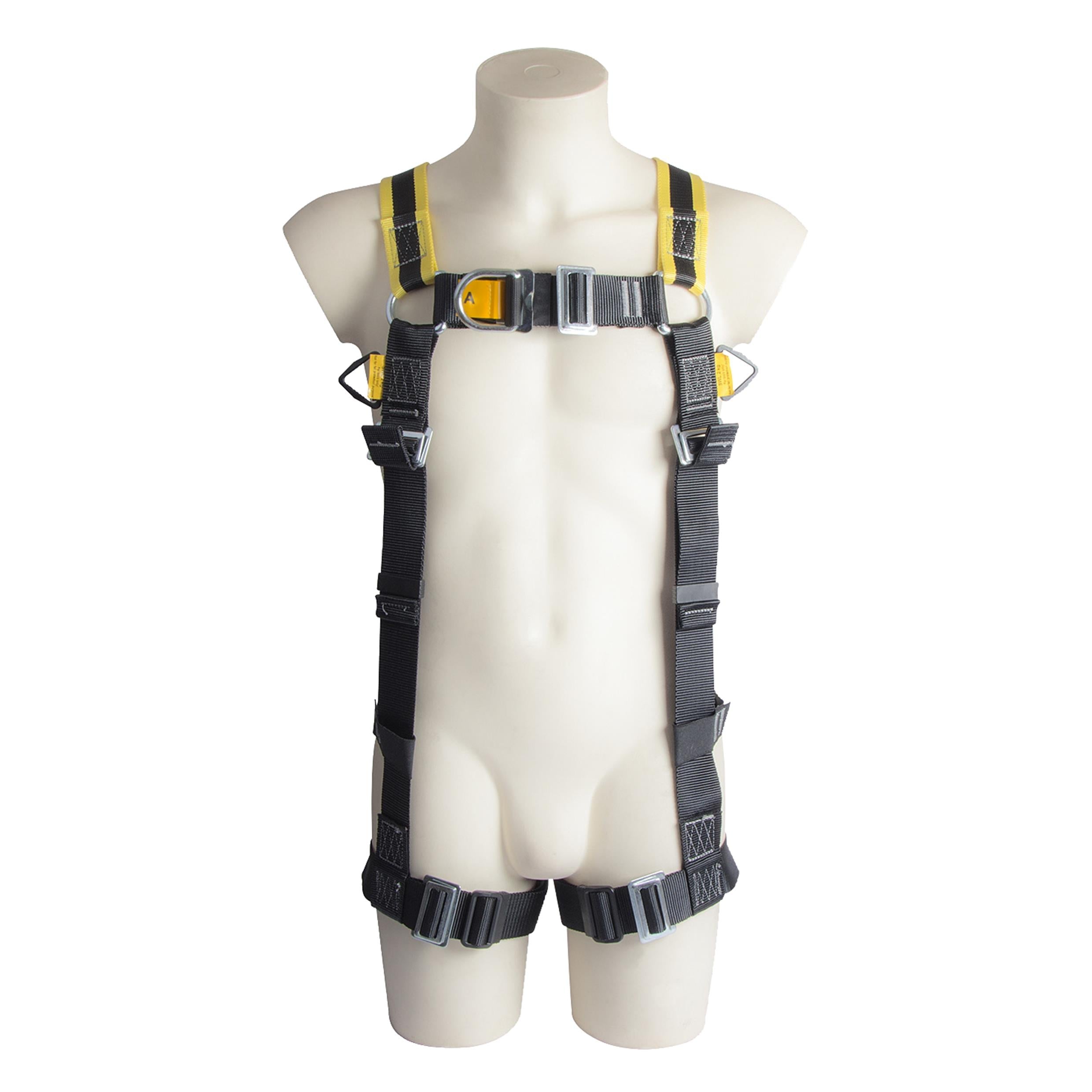 BIGBEN® Deluxe 2 Point HA Design Fall Arrest Harness comes with elasticated shoulder straps, fall indicators, atrium chest rings and integral ID system