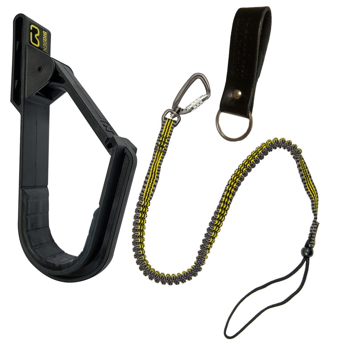 BIGBEN® Rhino Safety Hook c/w BIGBEN Tool Tether and Leather Belt Loop