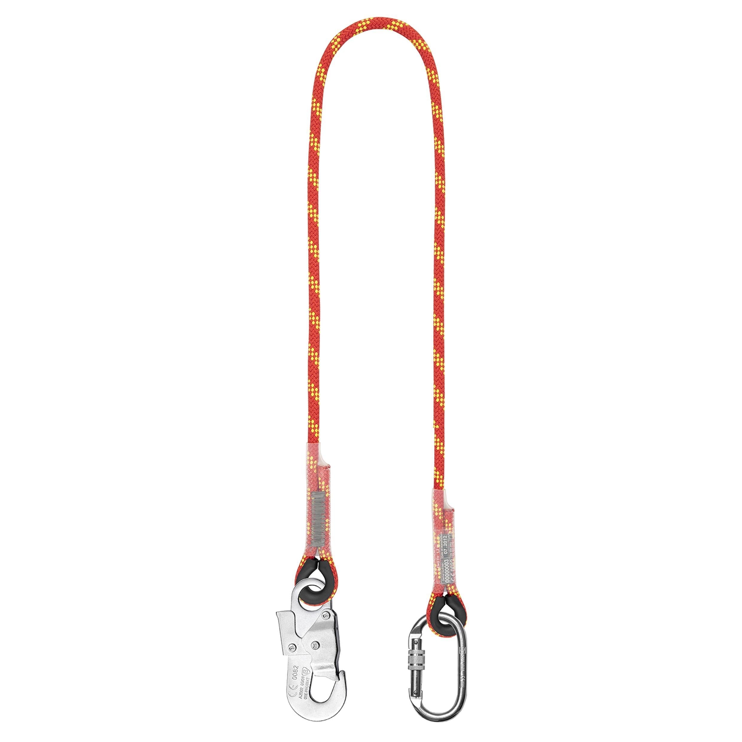 BIGBEN® Braided Rope Fall Restraint Lanyard with 1x Carabina & 1x Snap Hook