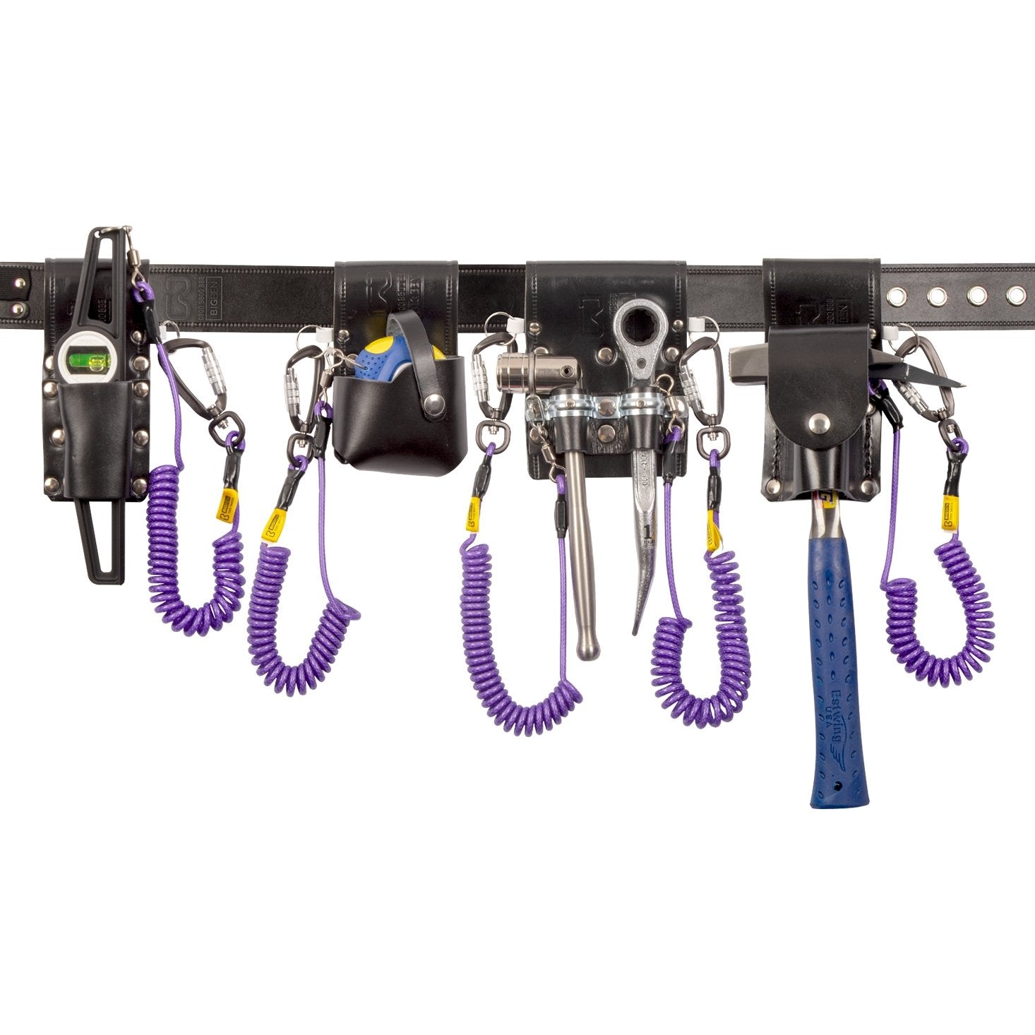BIGBEN® Deluxe Scaffolder's Tool Belt Kit comes with Tethered Scaffold Tools & Hammer