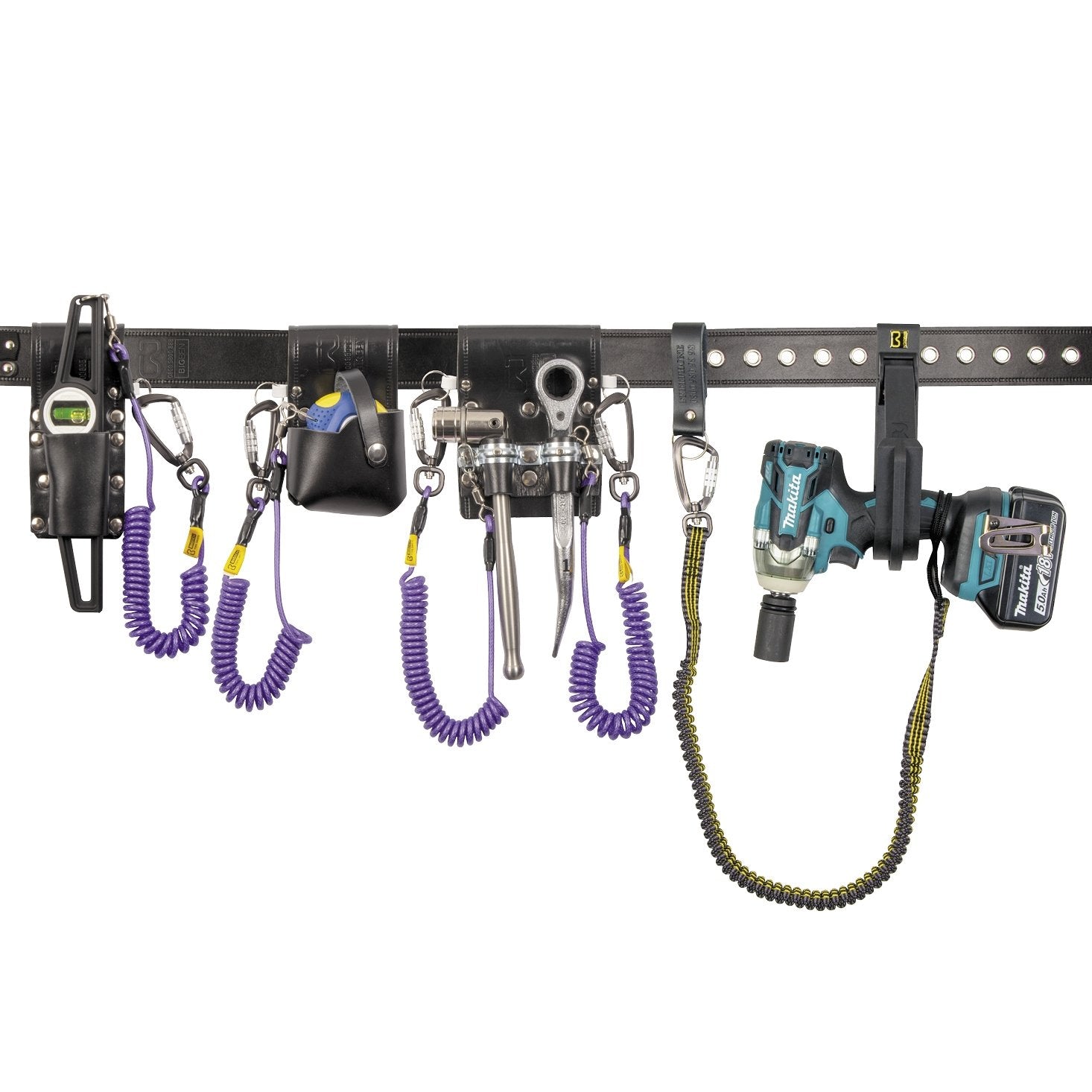 BIGBEN® Deluxe Scaffolder's Tool Belt Kit comes with Tethered Scaffold Tools & Tethered Makita Impact Wrench