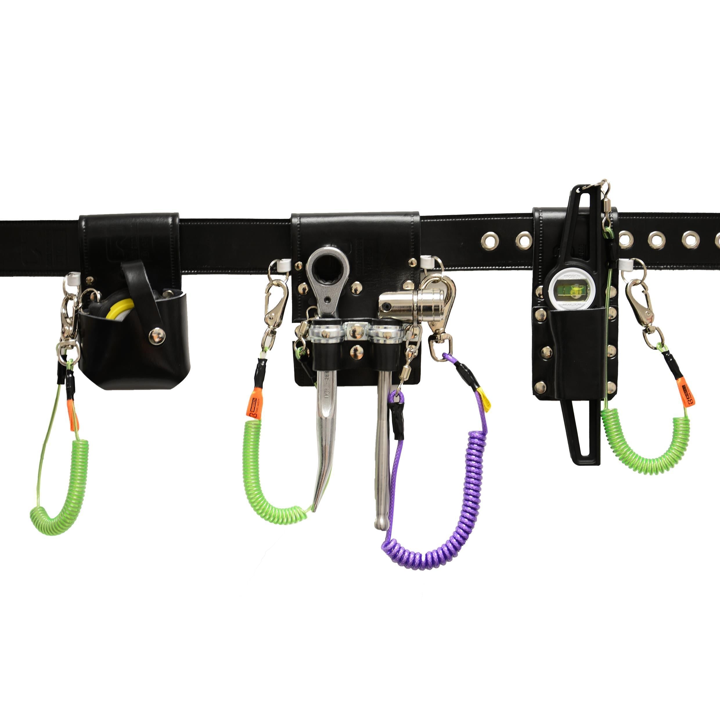 BIGBEN® Scaffolders Tool Belt Kit with Tethered Scaffold Tools including Tape Measure, Level, Spanner and Ratchet