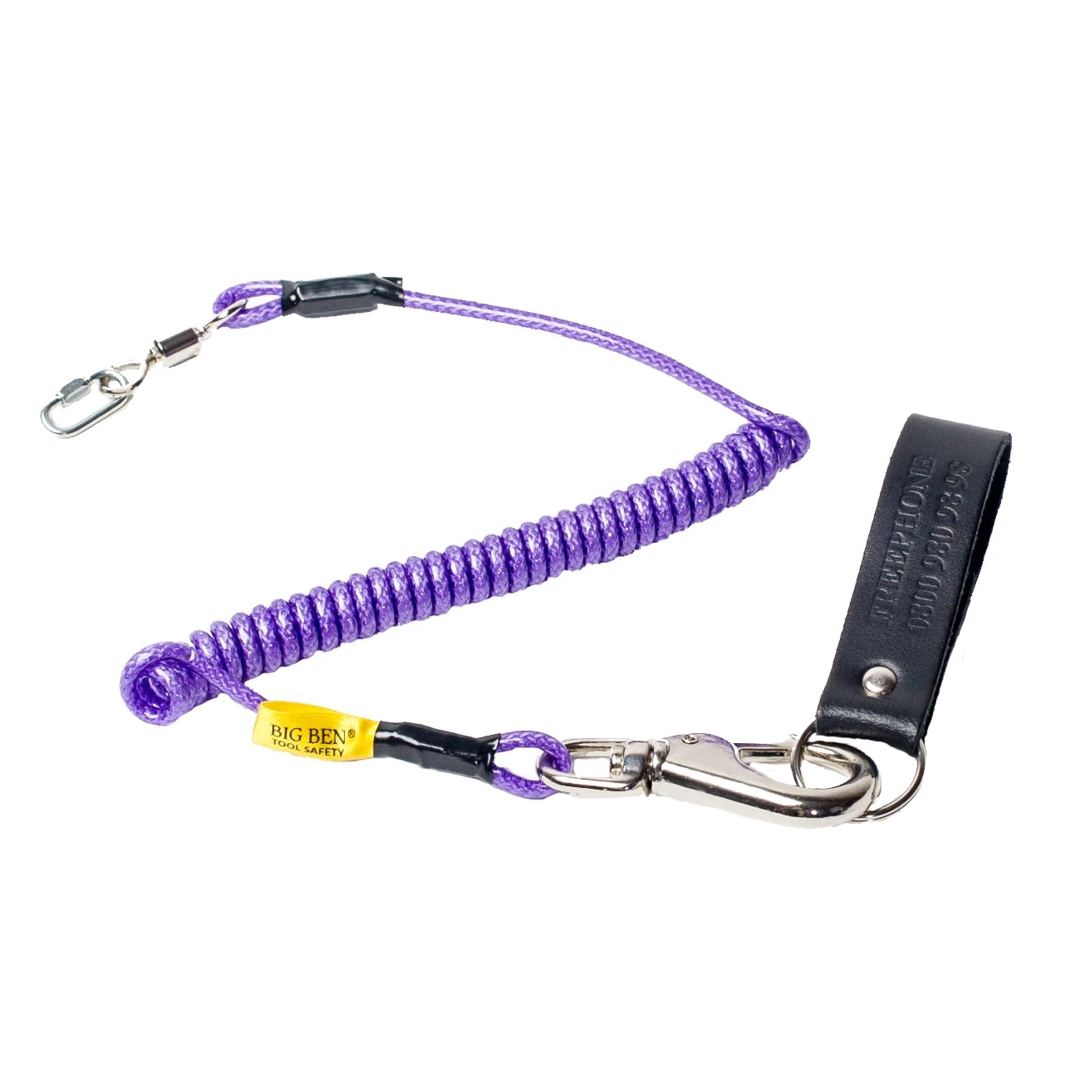 BIGBEN® Tool Tether for Working at Height comes with Spring Hook, Extra Heavy-Duty Swivel and Leather Belt Loop